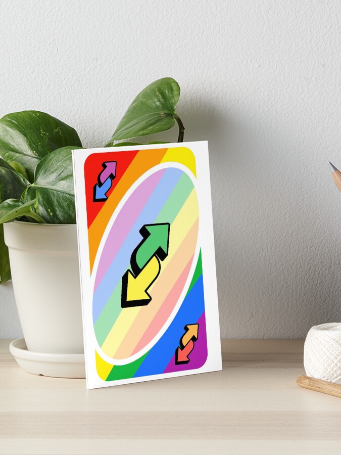 Lgbtq Uno Reverse Card Gay Art Board Print By Marsh Mall0ws Redbubble