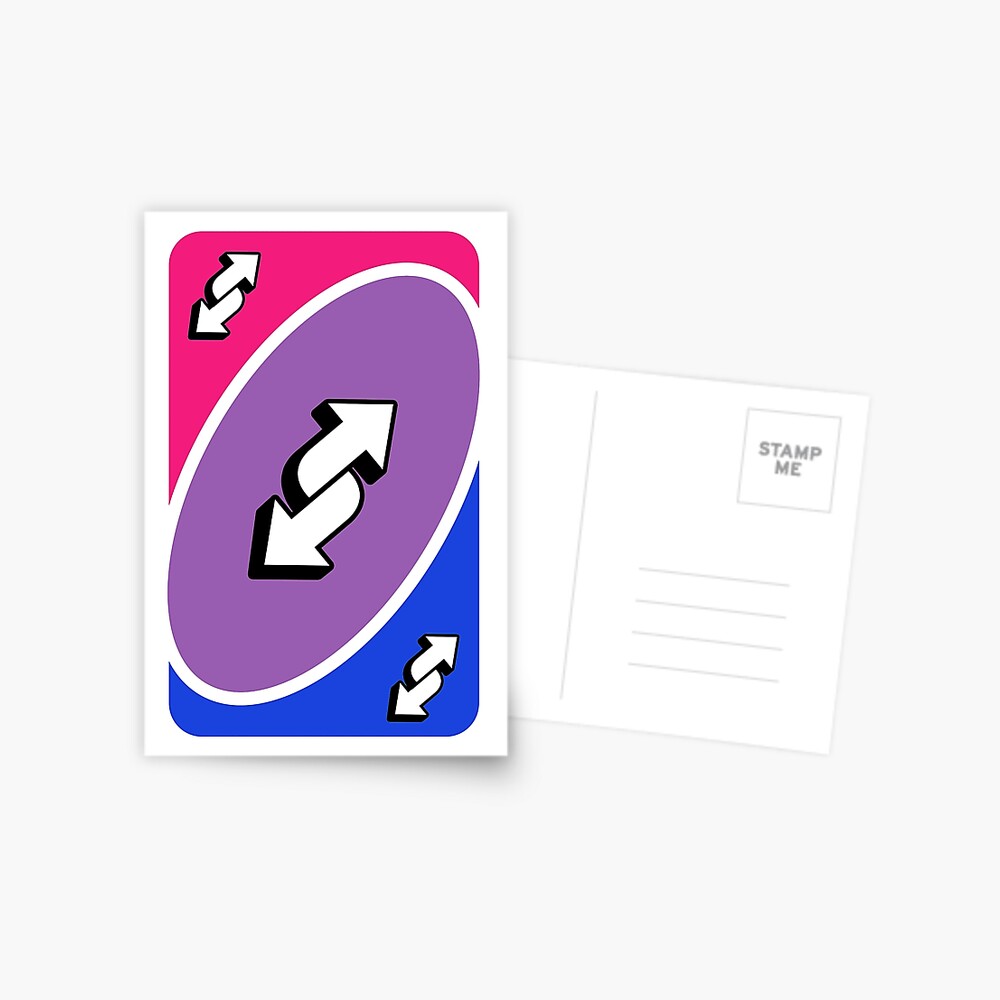 Lgbtq Uno Reverse Card Bisexual Postcard By Marsh Mall0ws Redbubble