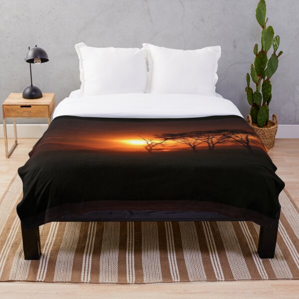 Coucher de soleil, Parc national du Serengeti, en Tanzanie, en Afrique, paysage, nature, photographie, BebiCervin Plaid