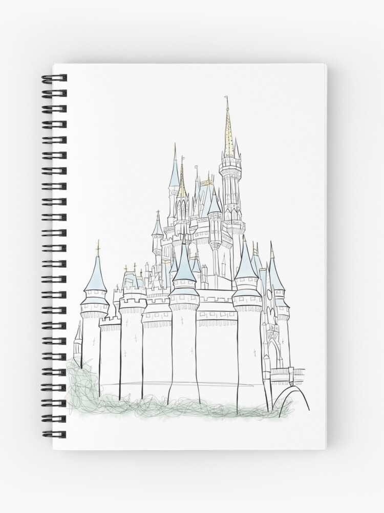 Cinderella S Castle Sketch Spiral Notebook By Jks327 Redbubble
