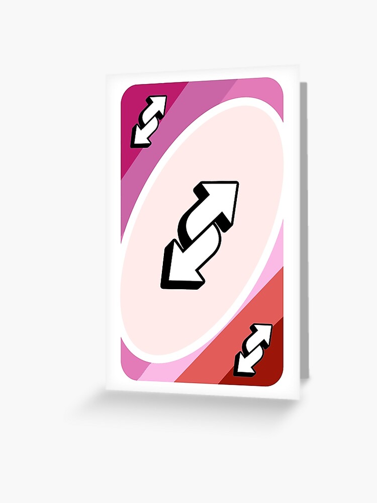 Uno Reverse Lesbian Pride Flag Sticker | Greeting Card