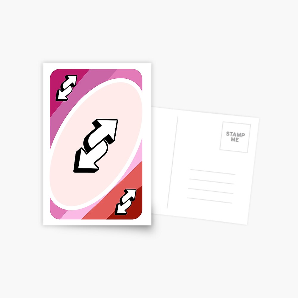 Lgbtq Uno Reverse Card Lesbian Postcard By Marsh Mall0ws Redbubble