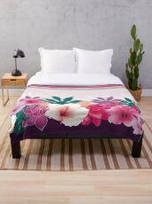 Hibiscus Sundae Sorbet Throw Blanket
