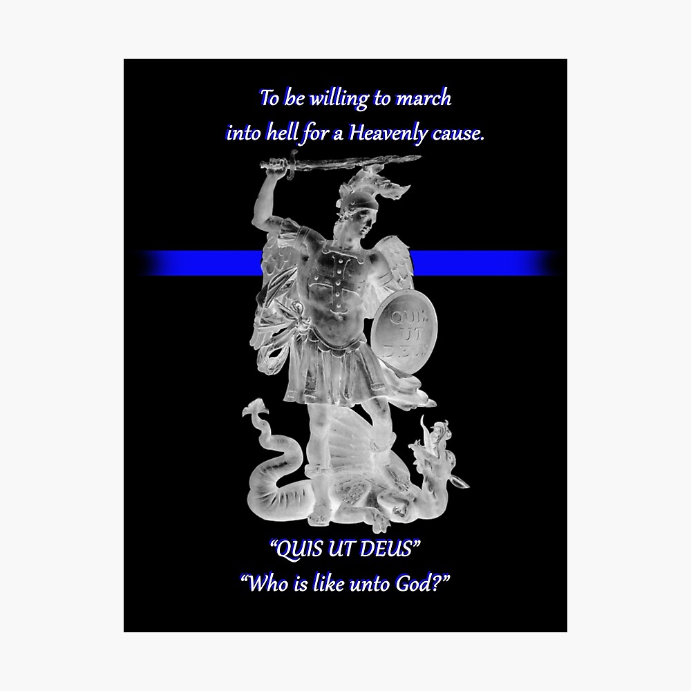 St Michael Der Erzengel Schutzpatron Der Polizei Poster Von Irisangel Redbubble