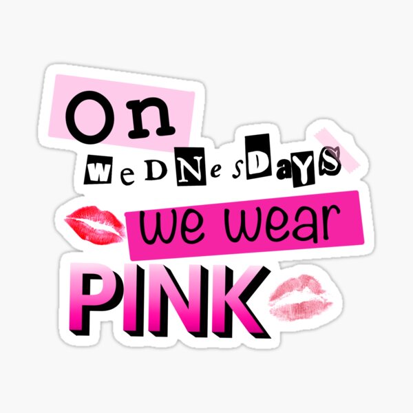 MEAN GIRLS Badge Pack on Wednesdays We Wear Pink Pin Button -  Sweden