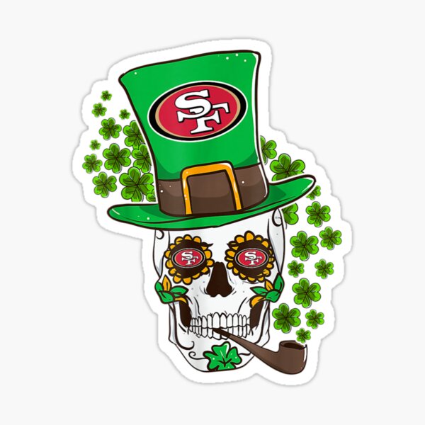 Funny St. Patrick's Day Irish Skull San Francisco-49er' Sticker for Sale by  cortezrogers63