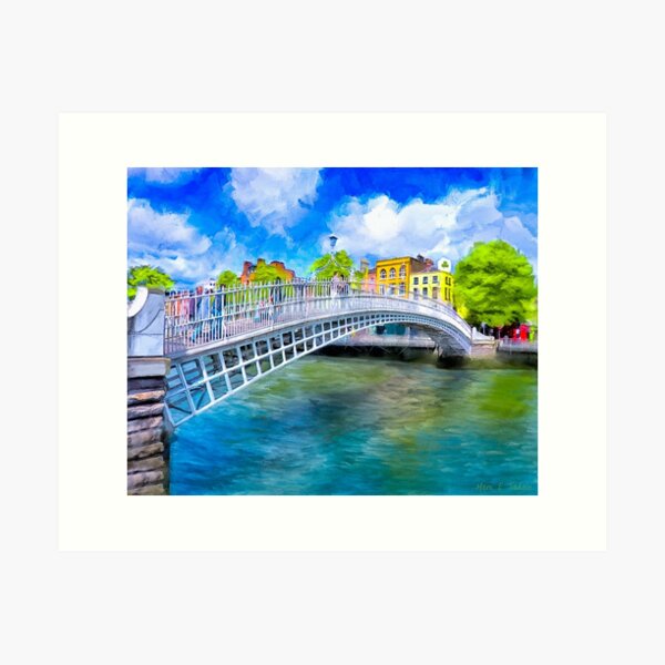 Item preview, The Ha'Penny Bridge - Historic Dublin Ireland Landmark designed and sold by Mark Tisdale Art.