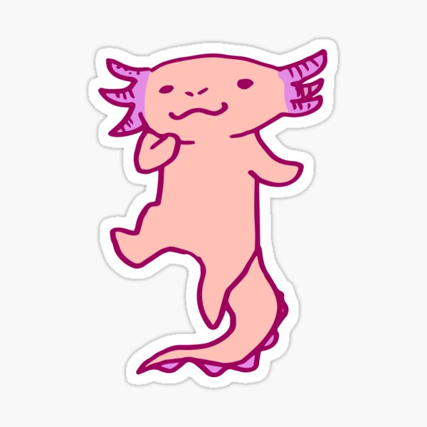 Cute Pink Axolotl Salamander Sticker