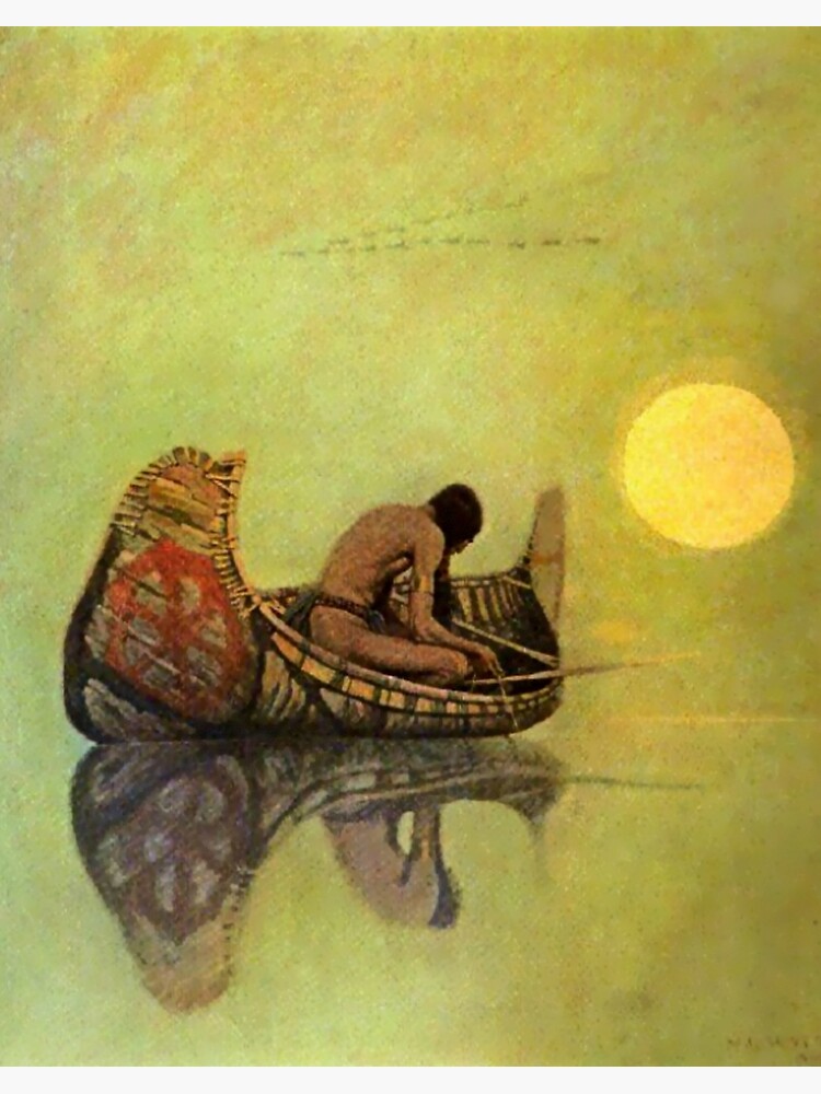 N C Wyeth Western Painting “Indian Fishing”  Art Board Print for Sale by  PatricianneK