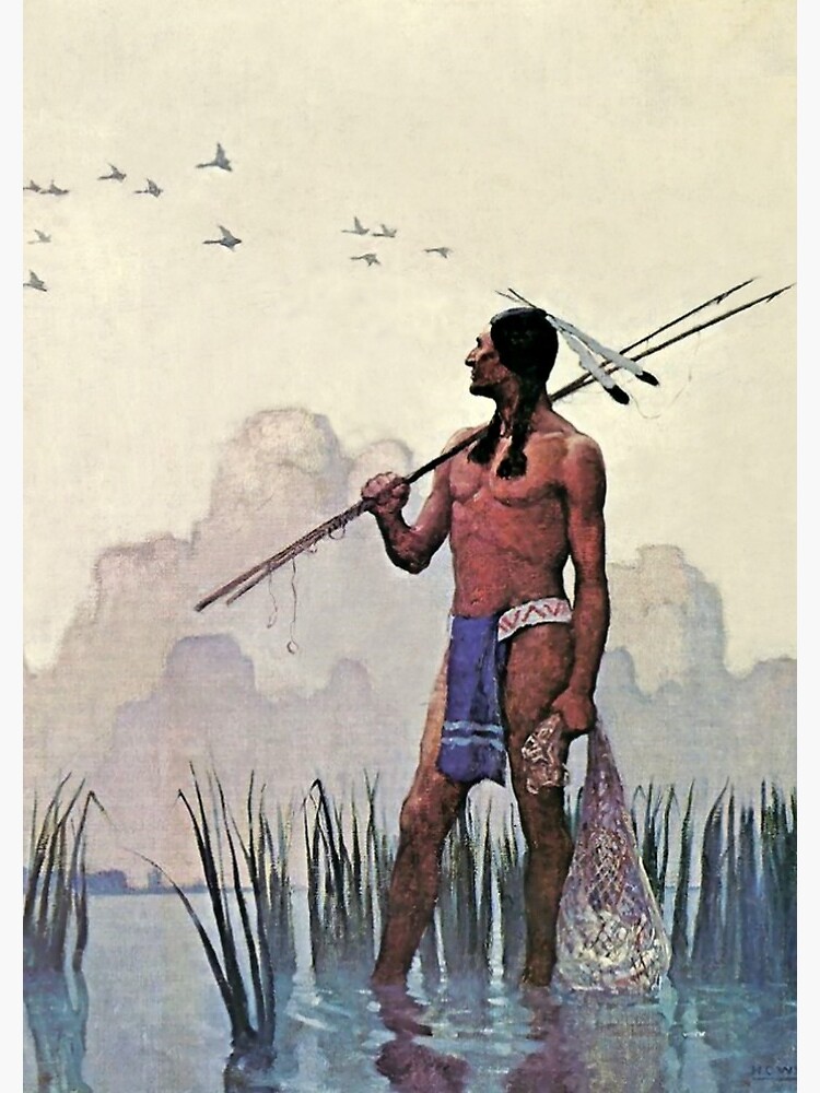 N C Wyeth Western Painting “Indian Spear Fishing”  Spiral Notebook for  Sale by PatricianneK