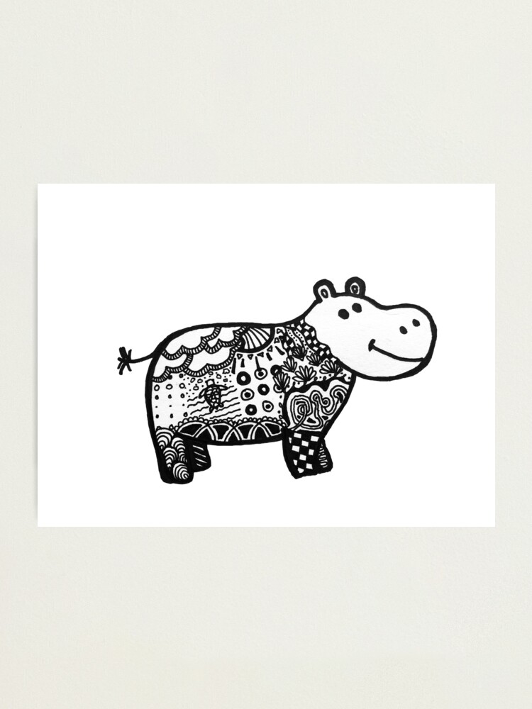 Mandala Hippo Photographic Print By Mariasandia Redbubble