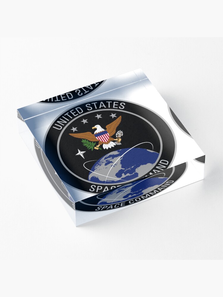Alternate view of United States Space Command emblem Acrylic Block