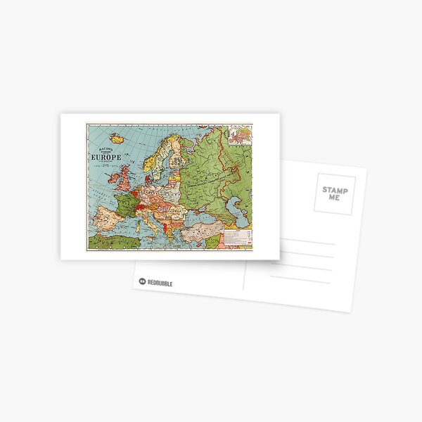 Item preview, Vintage Europe Map (1920's Post-WW1 Era) designed and sold by knightsydesign.