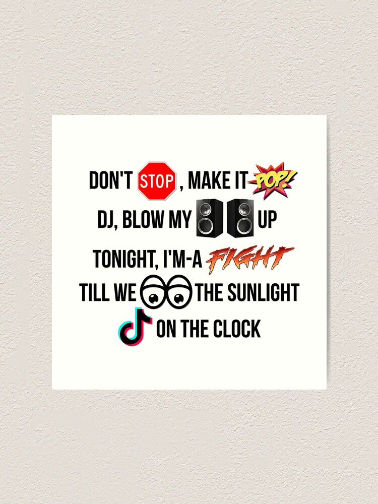 Funny Kesha Tik Tok Lyrics Art Print By Blankasdesigns Redbubble