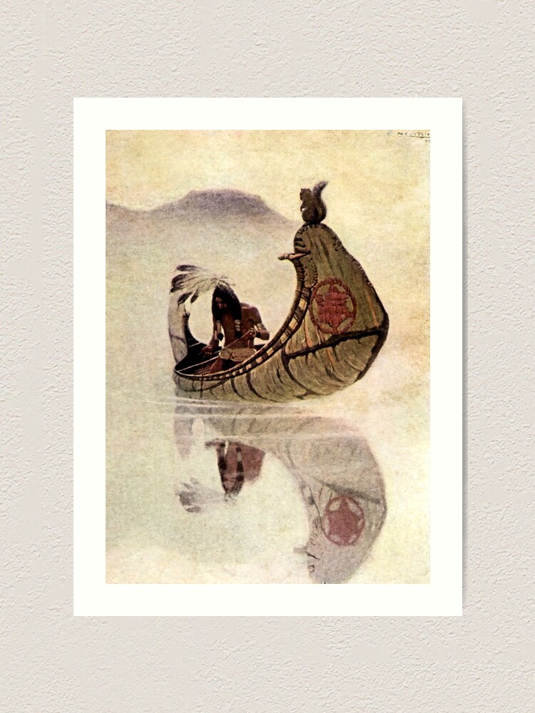 N C Wyeth Western Painting “Indian Fishing”  Art Board Print for Sale by  PatricianneK