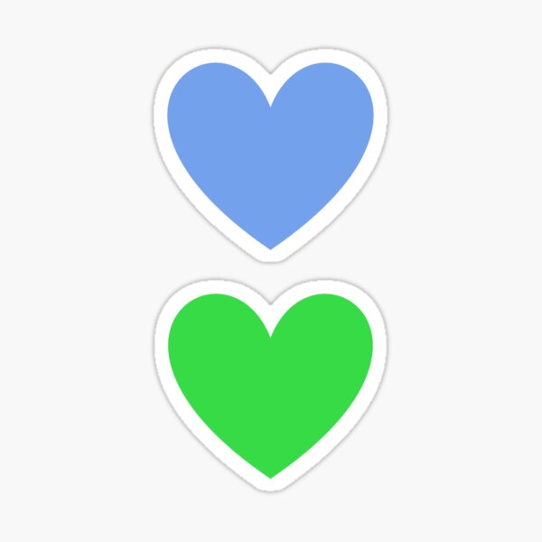 "blue and green hearts" Sticker for Sale by mdcreations Redbubble