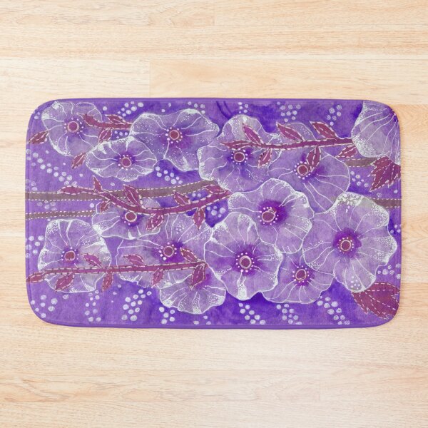 Item preview, Hollyhock Mallows, Summer Flowers, Floral Collage Purple Violet designed and sold by Julia Khoroshikh.