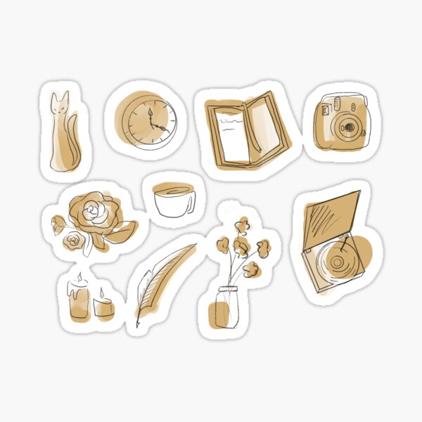 beige aesthetic stickers redbubble