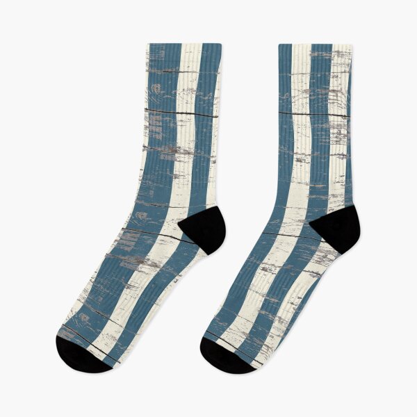 Item preview, Preppy Woodgrain Beach Nautical Navy Blue and White Stripe  designed and sold by LEILA ART SPACE.