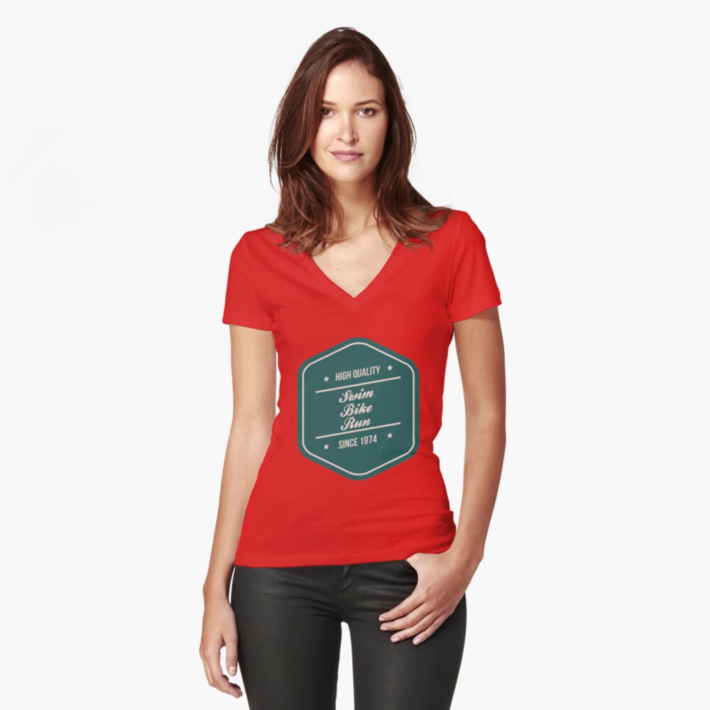 Item preview, Fitted V-Neck T-Shirt designed and sold by mile24.