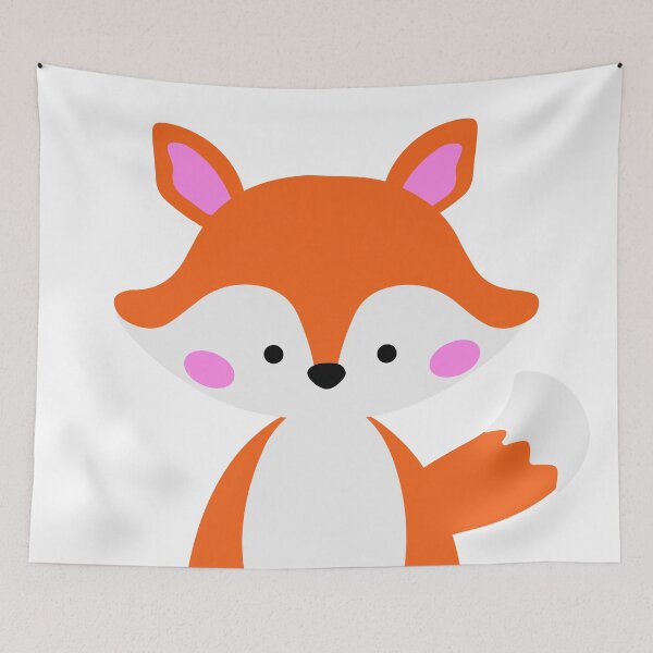 Item preview, Cute Fox Illustration Design Art Red fox cartoon Fluffy Cutesy Ginger  designed and sold by vanessavolk.