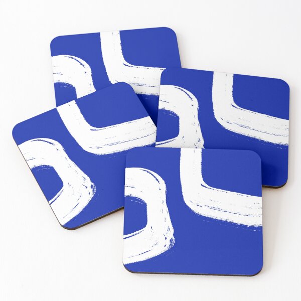 Item preview, Bright Blue and White Painted Modern Minimalist Abstract  designed and sold by kierkegaard.