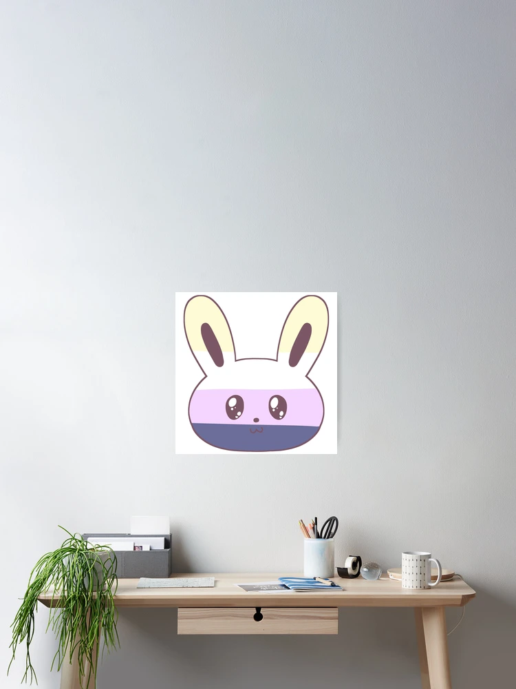 Thumbnail 2 of 3, Poster, Nonbinary Pride Flag Rabbit designed and sold by CharrChan.