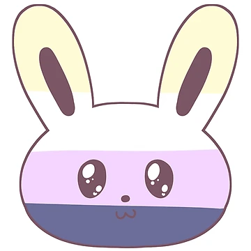 Artwork thumbnail, Nonbinary Pride Flag Rabbit by CharrChan