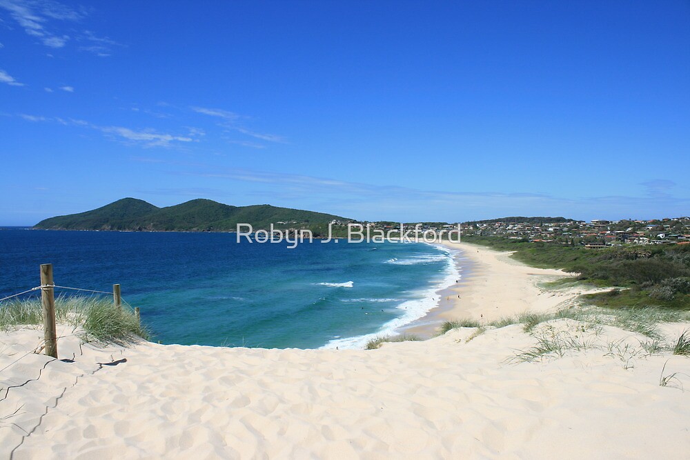 "One Mile Beach, Forster, NSW" by Robyn J. Blackford Redbubble