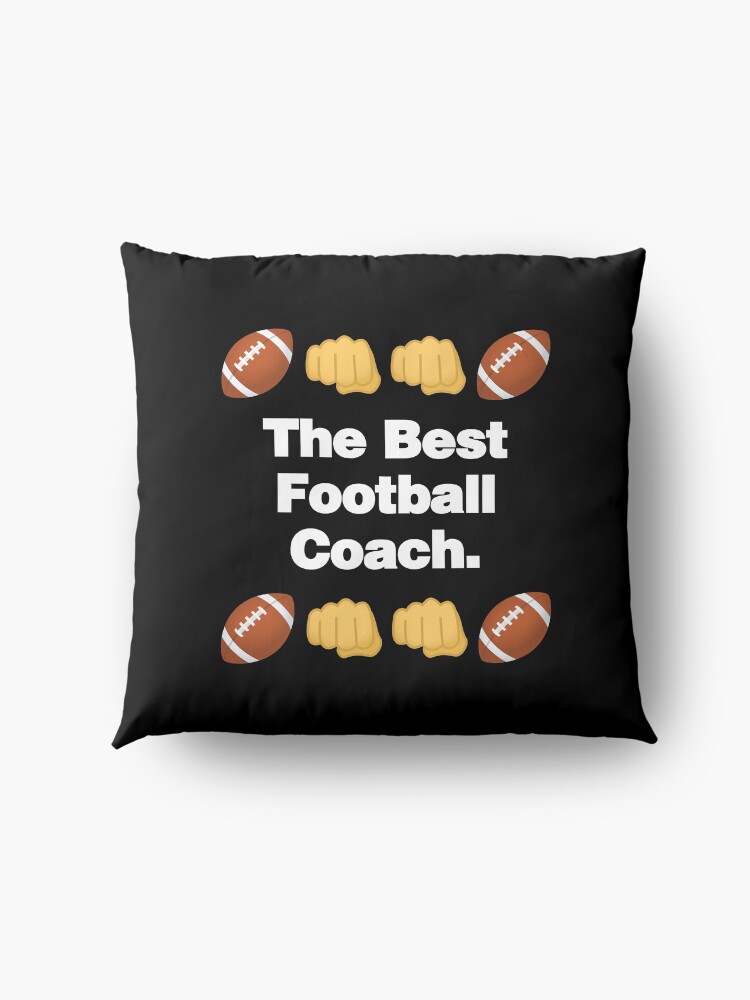 Alternate view of The Best Football Coach Emoji American Football Saying Floor Pillow