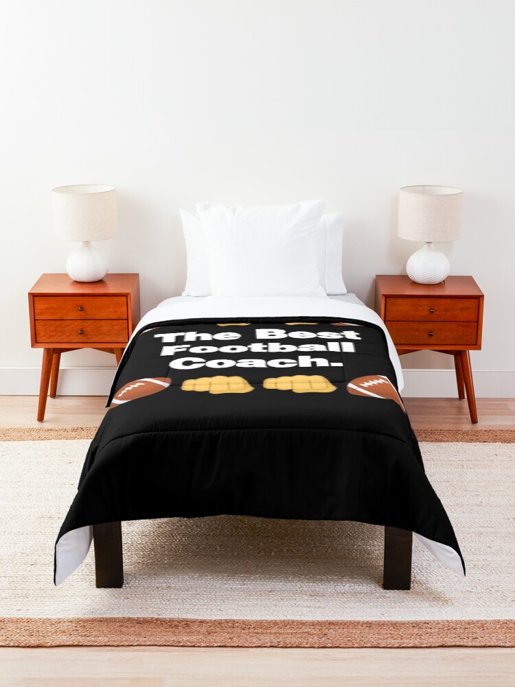 Alternate view of The Best Football Coach Emoji American Football Saying Comforter