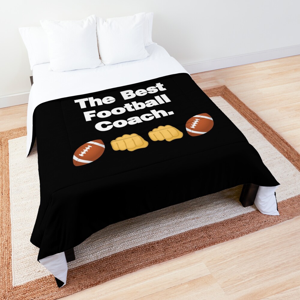 The Best Football Coach Emoji American Football Saying Comforter