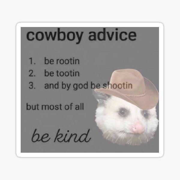 cowboy advice Sticker