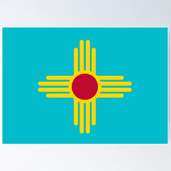 Item preview, New Mexico Flag in Turquoise designed and sold by Sun Dog Montana.
