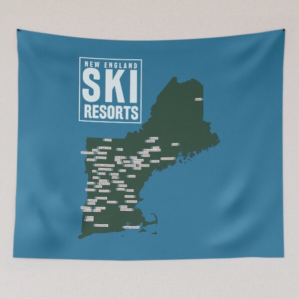 Item preview, Map of the Ski Resorts of New England designed and sold by ChasingGnarnia.
