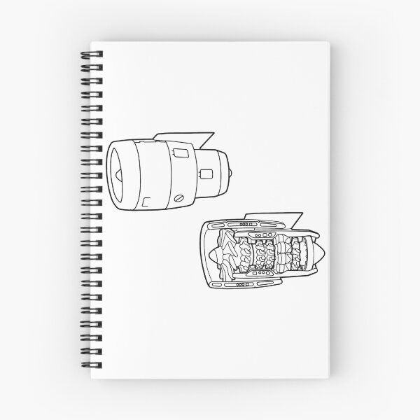 Item preview, Turbofan Jet Engine Line Drawing designed and sold by taylorcustom.