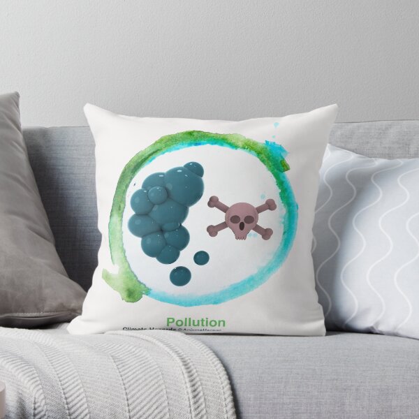 Climate Hazards ; Pollution Throw Pillow