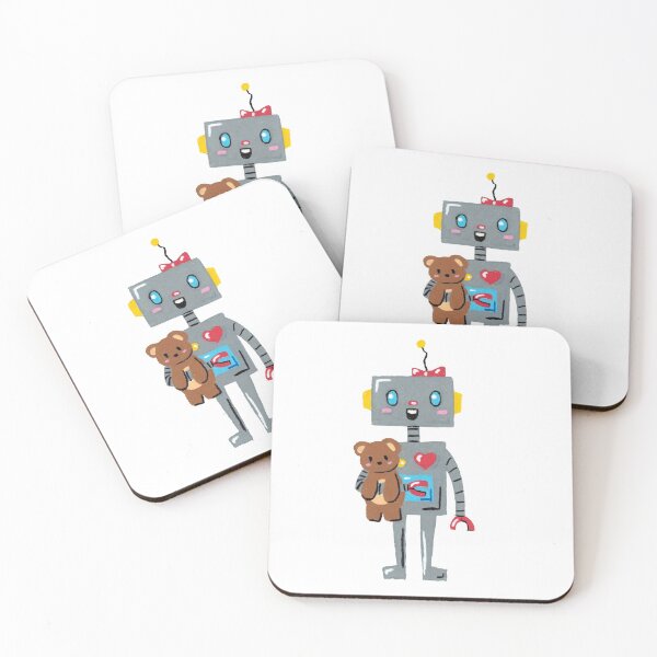 Item preview, Happy Robot with a Teddy designed and sold by SketchyBetty.