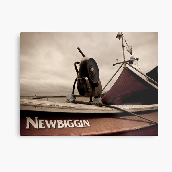 Fishing boat at Newbiggin-by-the-sea Metal Print
