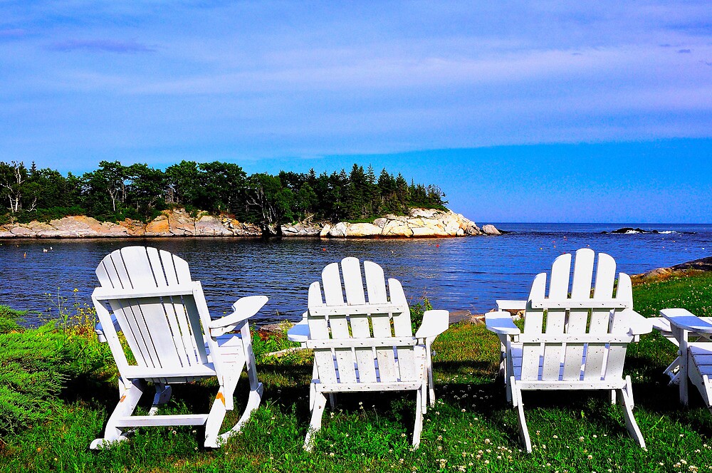 "Adirondack Chairs, Christmas Cove, Maine" by fauselr 