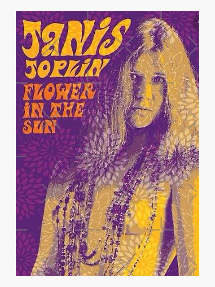 "Janis Joplin Flower in the Sun" Sticker for Sale by ArtWithHearts11