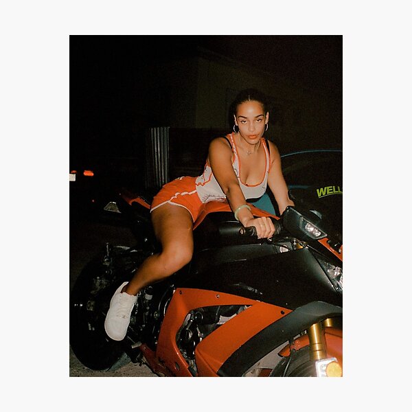 JORJA SMITH Red Motorcycle Photographic Print