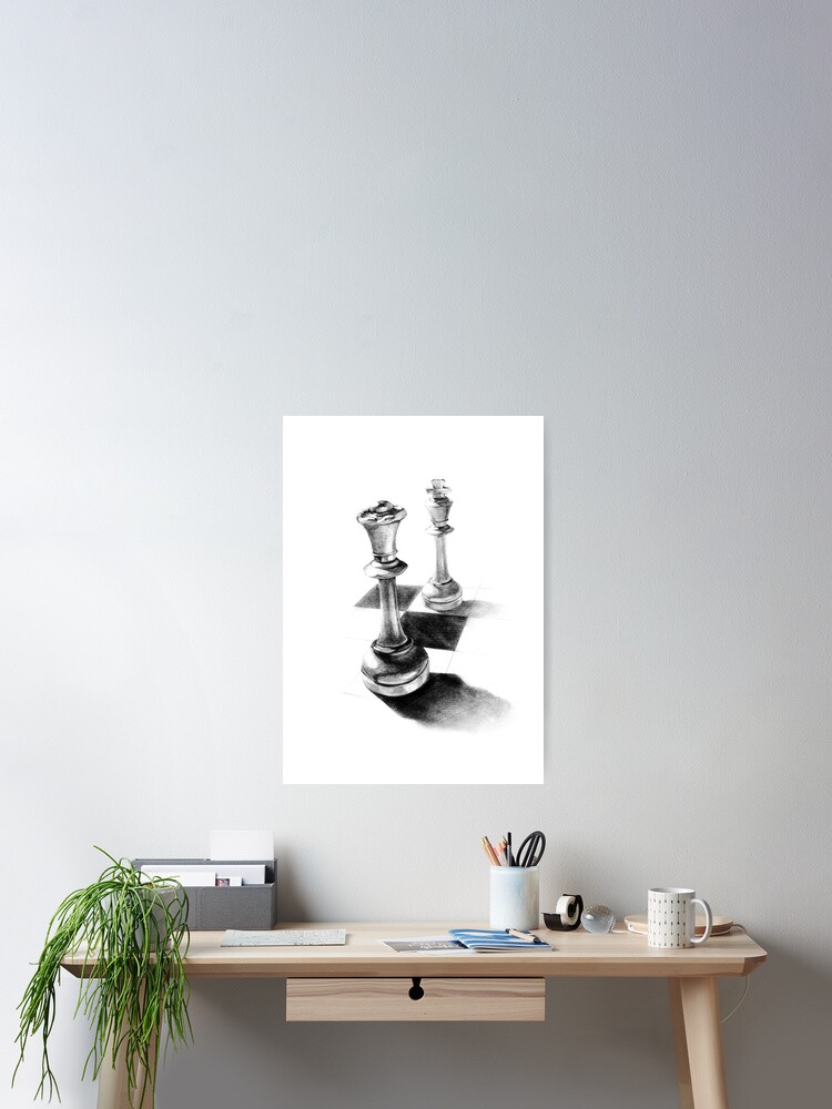 Gender chess drawing | Art Print