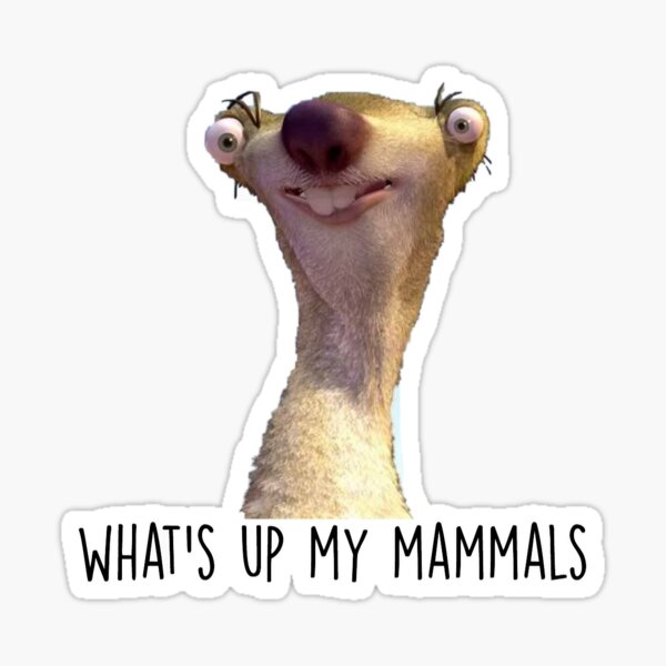 What's Up My Mammals It's Sid the Sloth Glossy Sticker