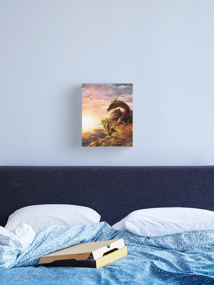 Thumbnail 2 of 3, Canvas Print, Dragon Sunrise designed and sold by bristolsketches.