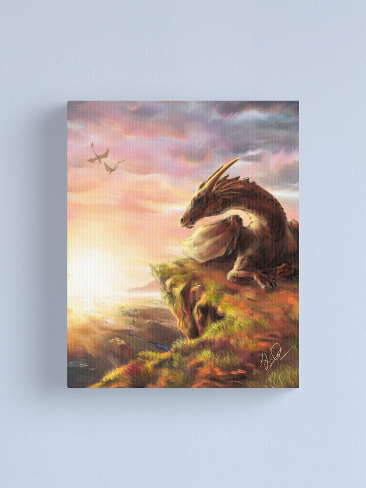 Thumbnail 1 of 3, Canvas Print, Dragon Sunrise designed and sold by bristolsketches.