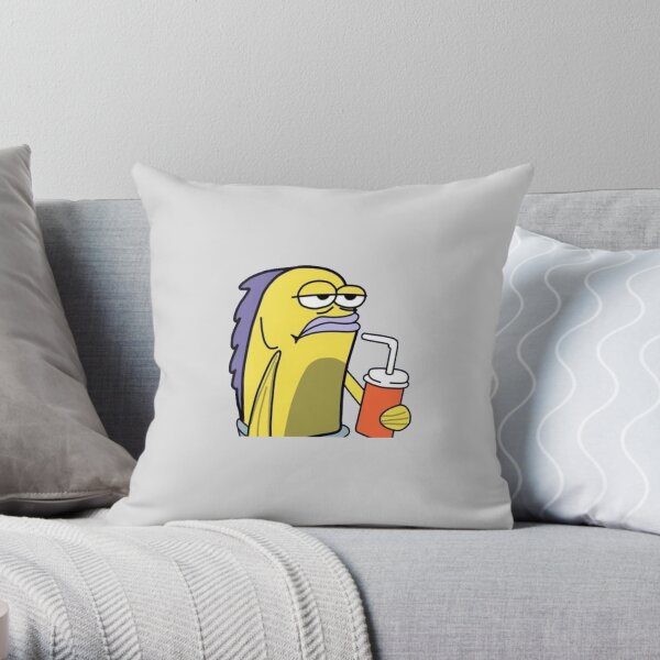 sad spongebob fish | Throw Pillow