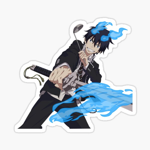 Blue Exorcist Stickers Redbubble - roblox blue exorcist decal