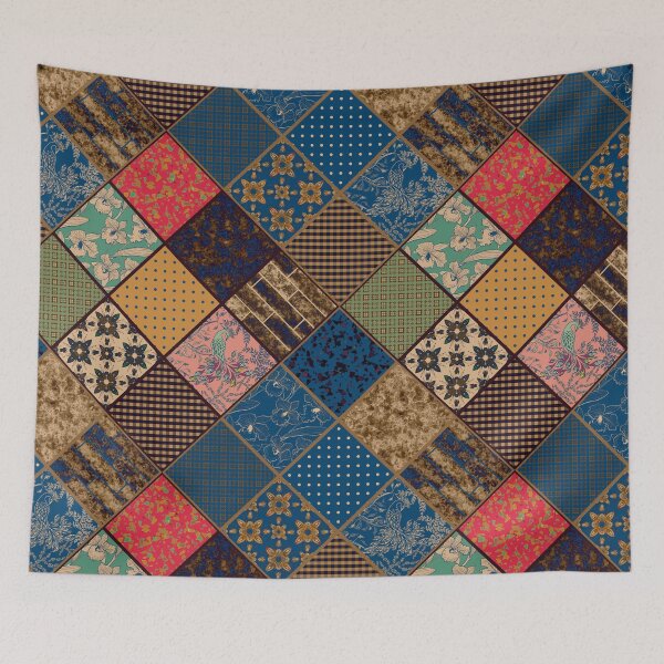 Item preview, Rustic patchwork, Granny pattern, rustic, patchwork, fashion, folklore designed and sold by fuzzyfox.