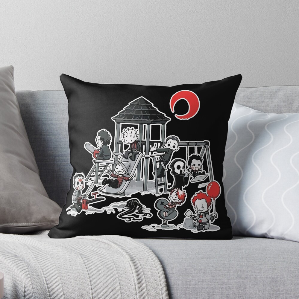 Horror Mashups: Horror Kids Playground Throw Pillow